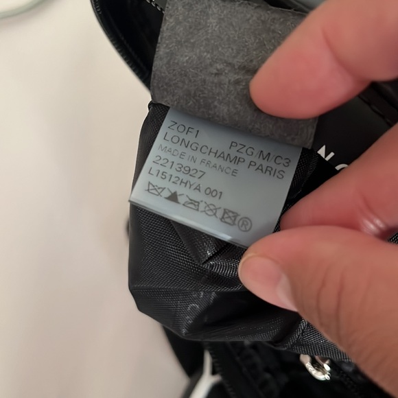 NEW LONGCHAMP Small Le Pliage Tote Black White - Picture 15 of 16